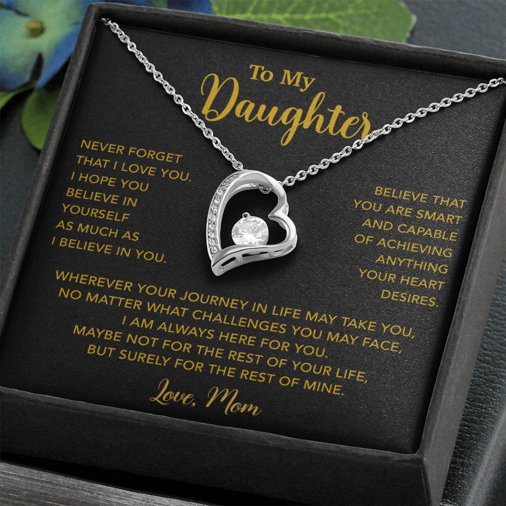To My Daughter Necklace, Gift for Daughter from Mom, Mother Daughter Necklace 18_5_Gold