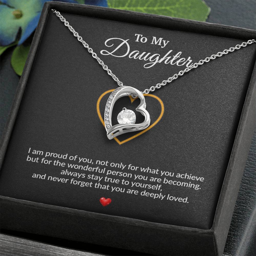 To My Daughter Necklace, Gift for Daughter from Dad, Father Daughter Necklace 12_8_Black