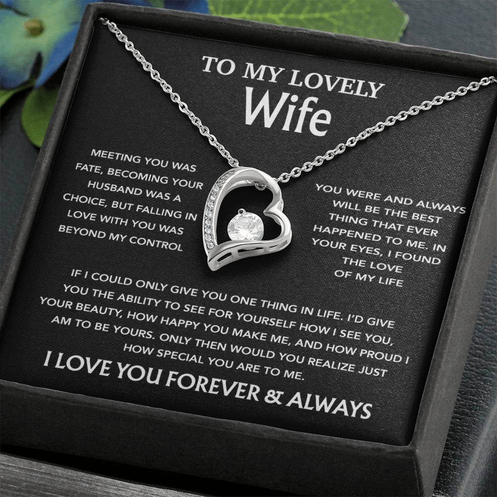 To My Wife Necklace, Christmas Gifts For Wife, Anniversary Cute Gift For Wife_Black