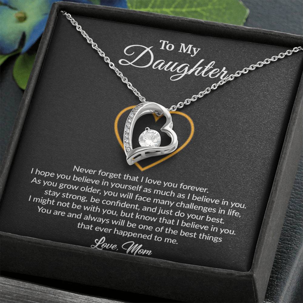 To My Daughter Necklace, Gift for Daughter from Mom, Mother Daughter Necklace 19_8_Black