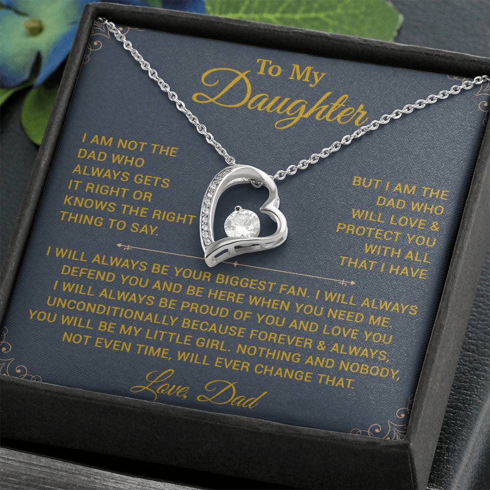 To My Daughter Necklace, Gift for Daughter from Dad, Father Daughter Necklace 7_10_Gold
