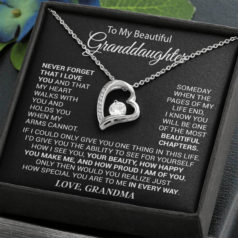 To My Granddaughter Necklace, Gift For Your Granddaughter, Christmas,Anniversary