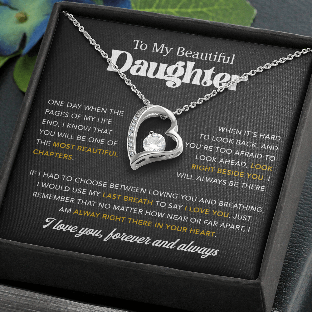 To My Daughter Necklace, Gift for Daughter from Dad, Father Daughter Necklace 7_7_Black