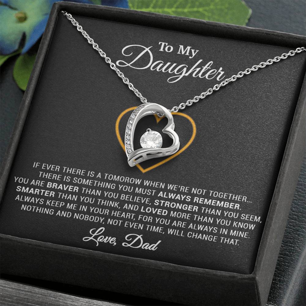 To My Daughter Necklace, Gift for Daughter from Dad, Father Daughter Necklace 12_12_Black