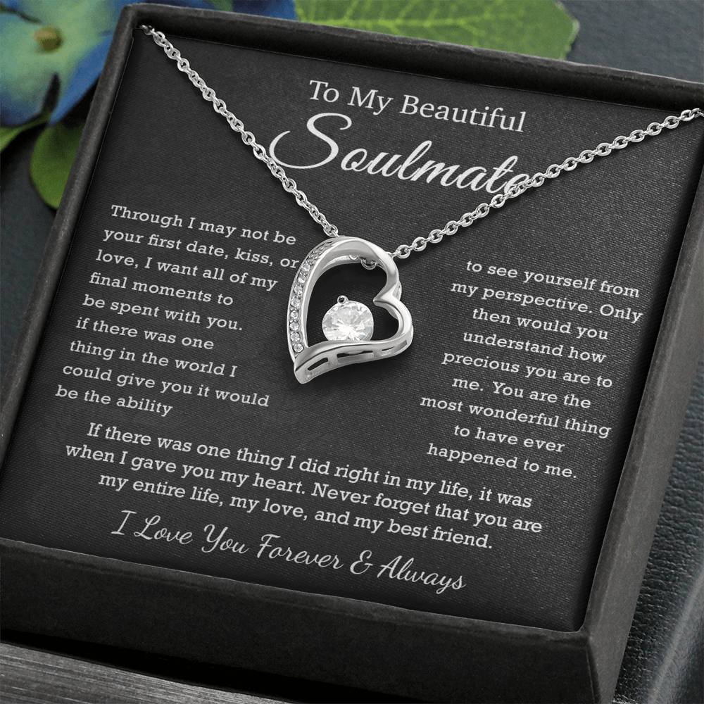 To My Beautiful Soulmate, Soulmate Necklace Gift , Gift for Wife, Birthday Gift