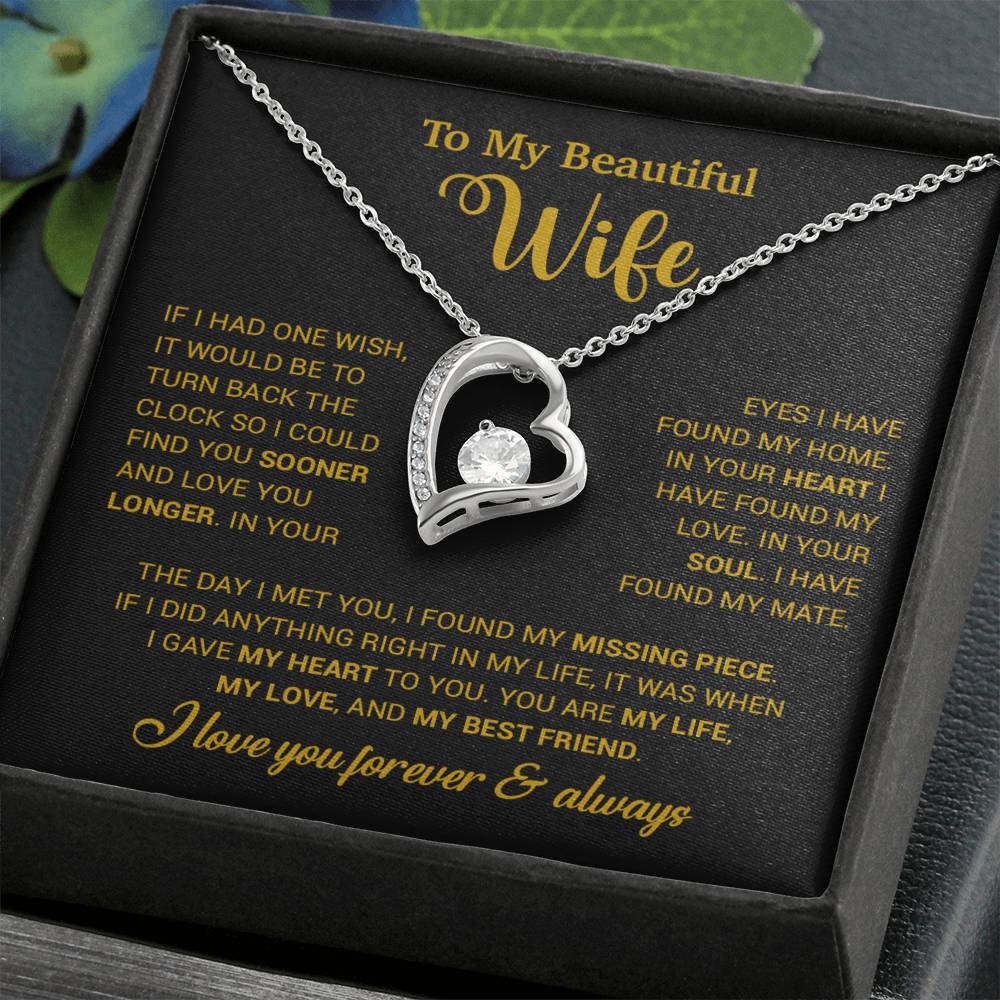To My Wife Necklace, Wife Gift From Husband, Wife Husband Necklace, Christmas Gift 28_10_Gold