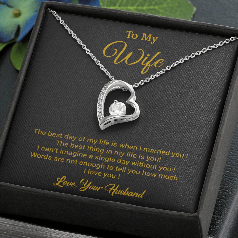 To My Wife Necklace, Gift For Wife, Anniversary Gift For Wife, Necklace For Wife 10_3_Gold
