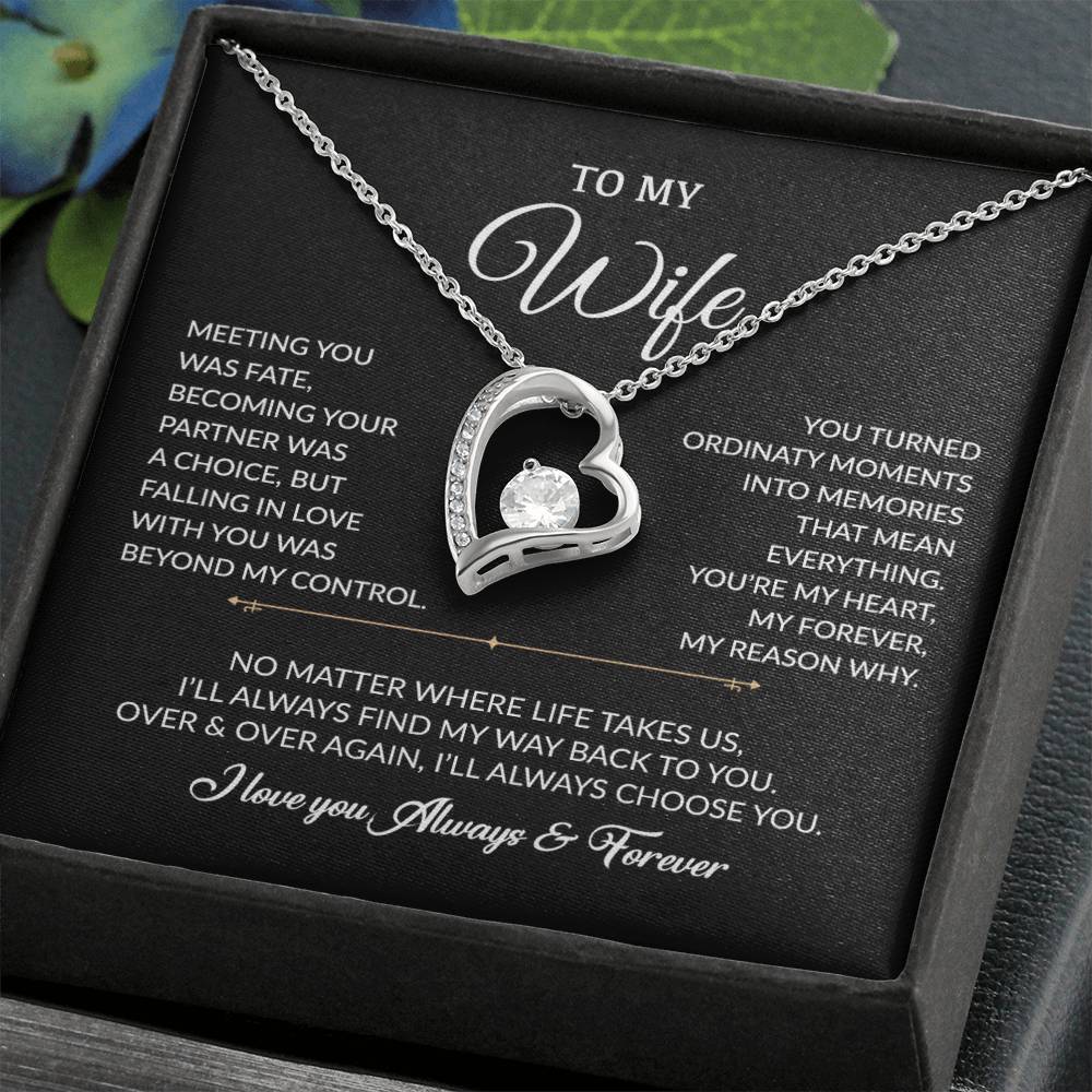 To My Wife Necklace, Gift For Wife, Anniversary Gift For Wife, Necklace For Wife 3_8_Black