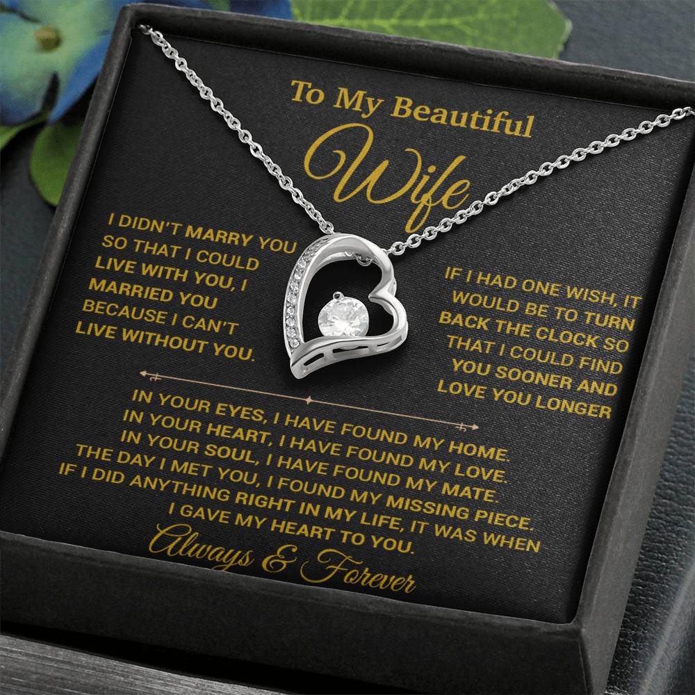 To My Wife Necklace, Christmas Gifts For Women, Anniversary Gift For Wife 12_9_Gold