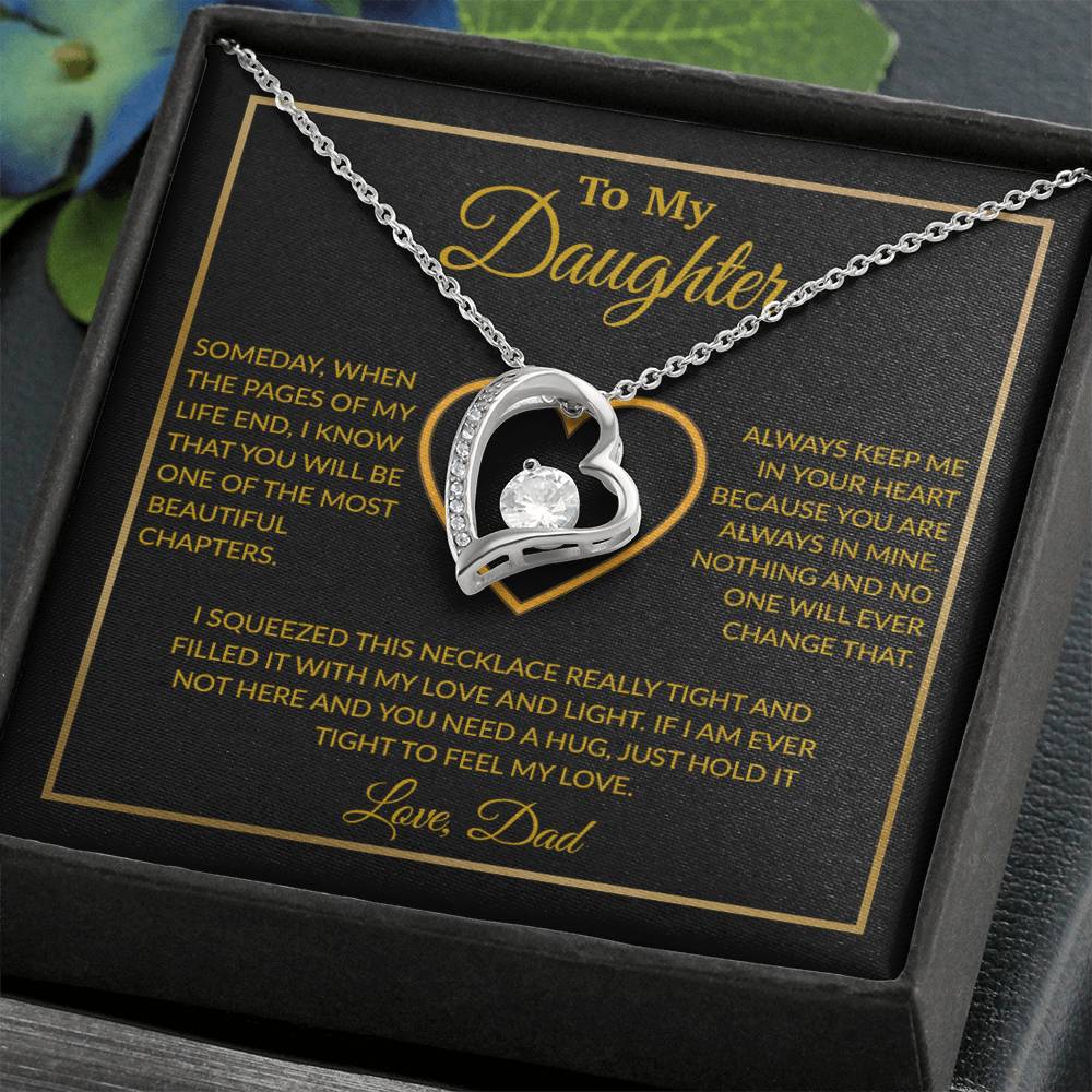 To My Daughter Necklace, Gift For Daughter From Dad, Daughter Father Necklace 7_12_Gold