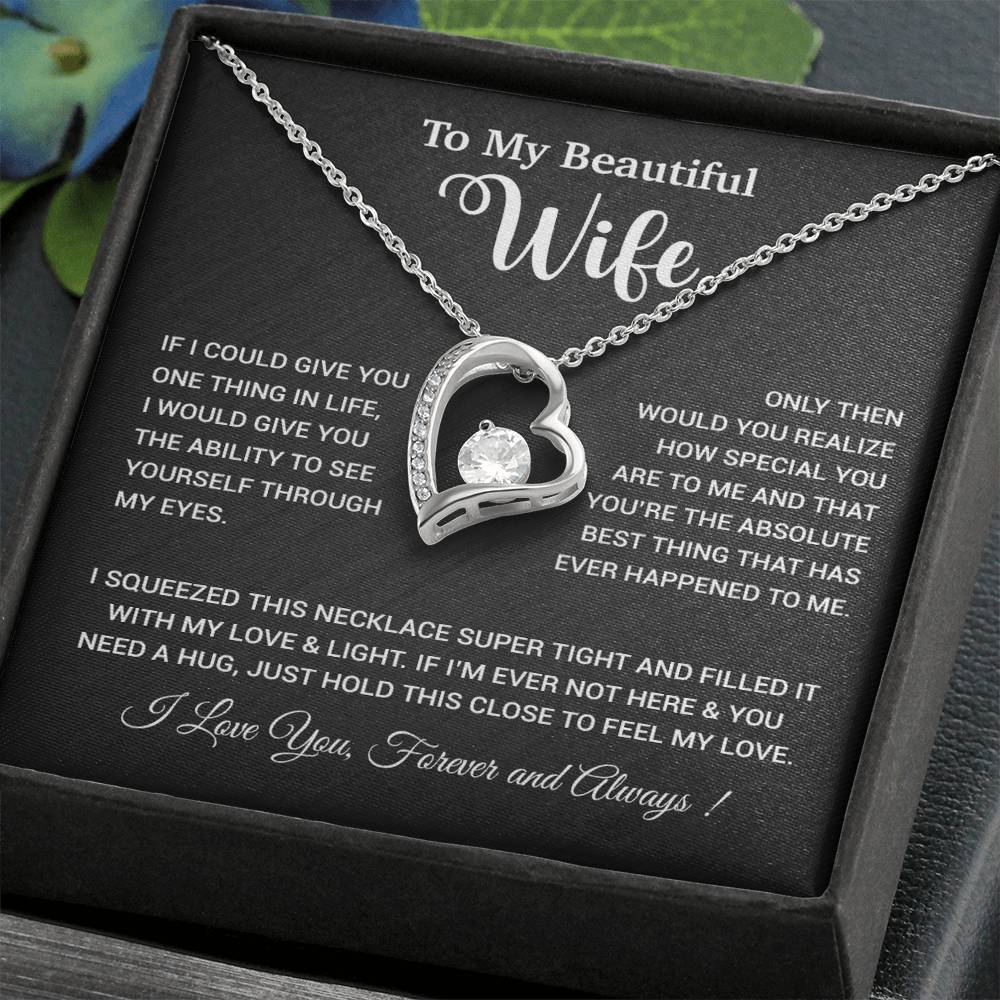 To My Wife Necklace, Wife Gift From Husband, Wife Husband Necklace, Christmas Gift 19_9_Black