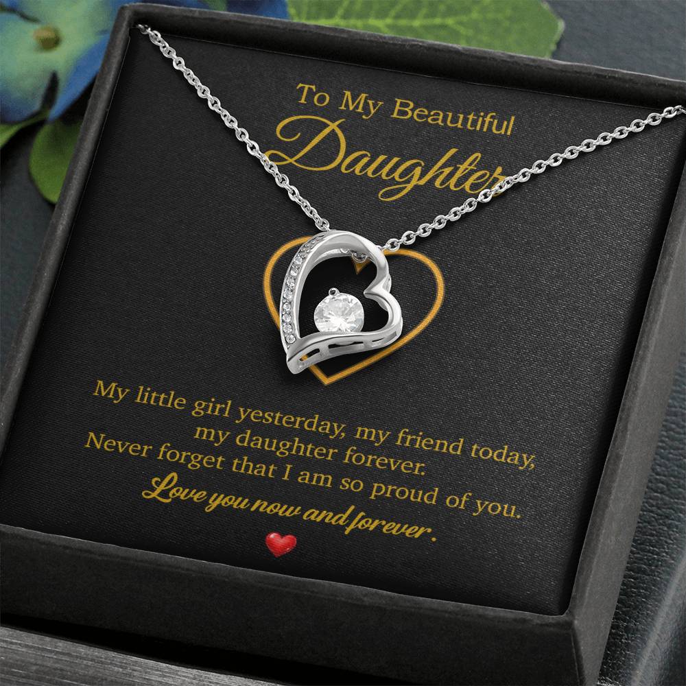 To My Daughter Necklace, Gift For Daughter From Dad, Daughter Father Necklace 10_7_Gold