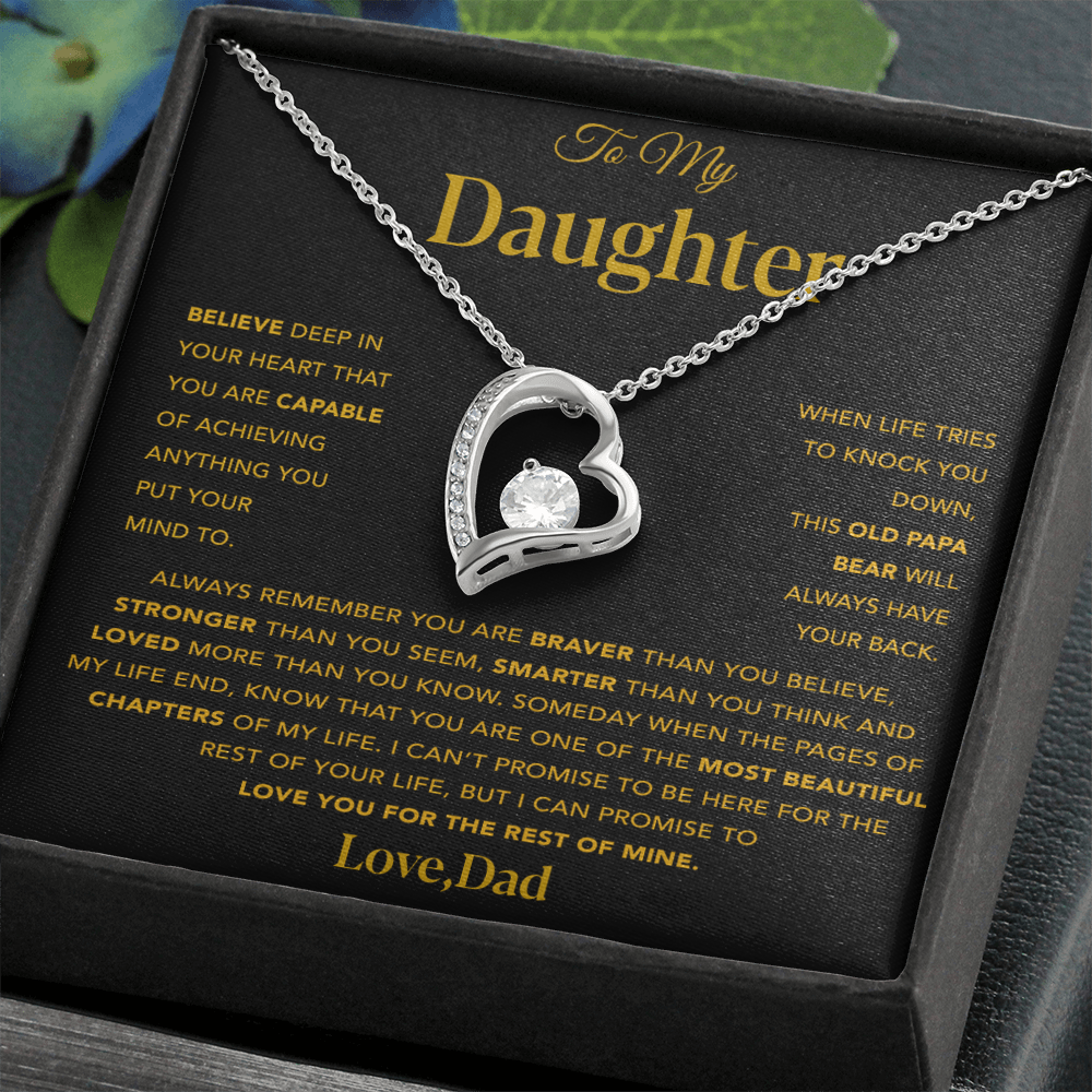 To My Daughter Necklace, Gift For Daughter From Dad, Daughter Father Necklace 13_12_Gold