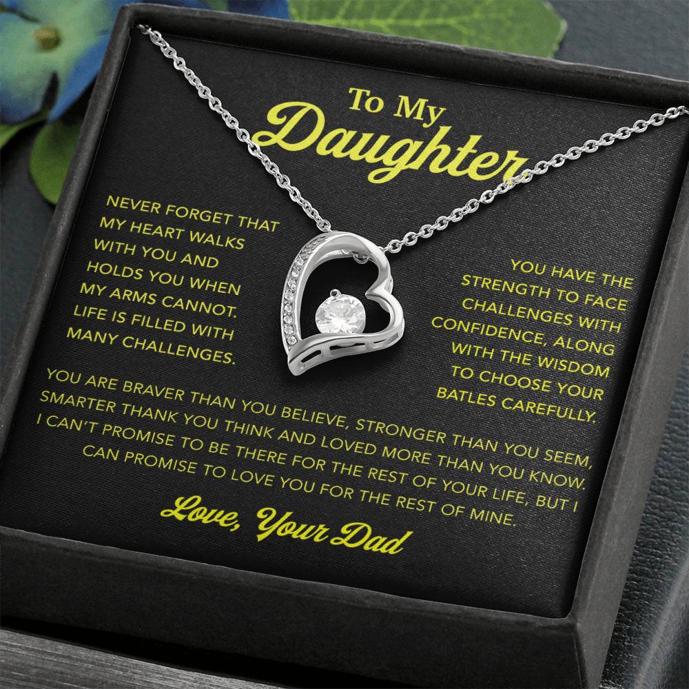 To My Daughter Necklace, Gift for Daughter from Dad, Father Daughter Necklace 3_12_gold