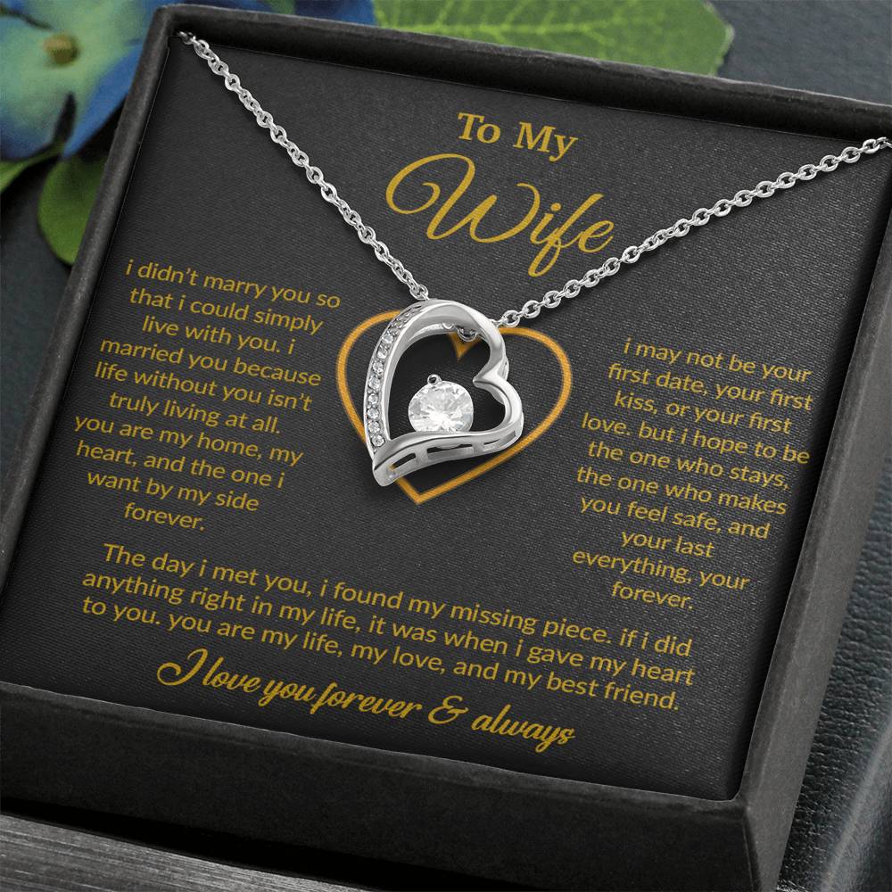 To My Wife Necklace, Gift For Wife, Anniversary Gift For Wife, Necklace For Wife 13_3_Black