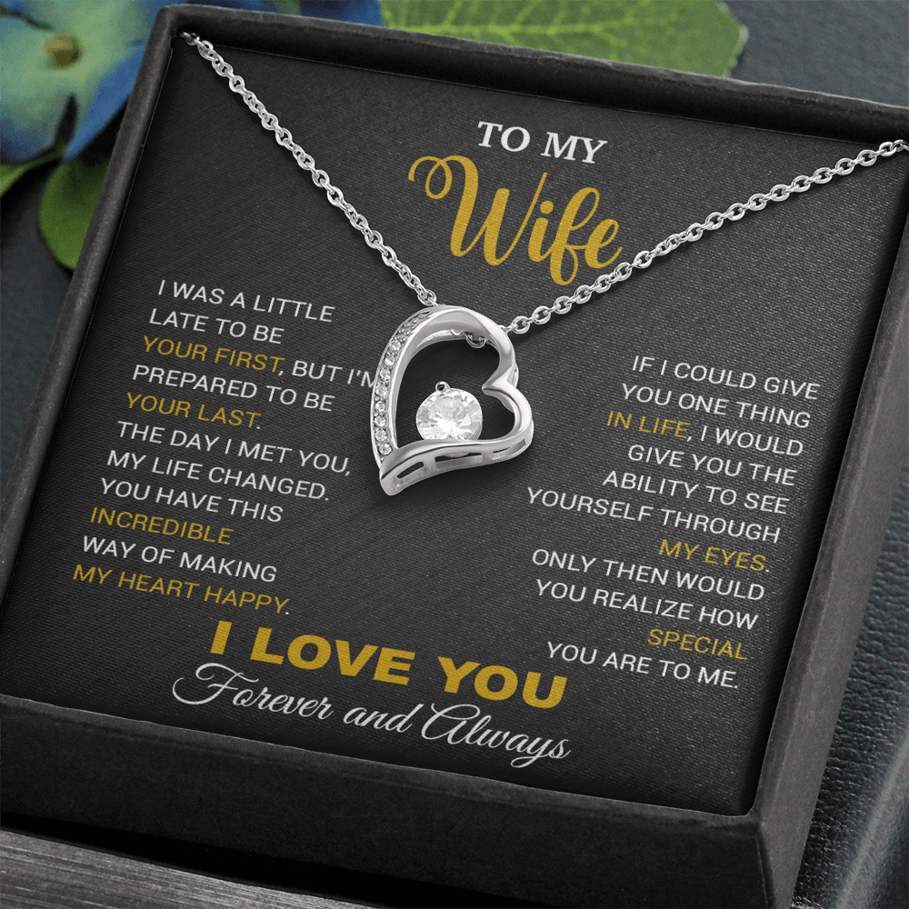 To My Wife Necklace, Gift For Wife, Anniversary Gift For Wife, Necklace For Wife 15_5_Black