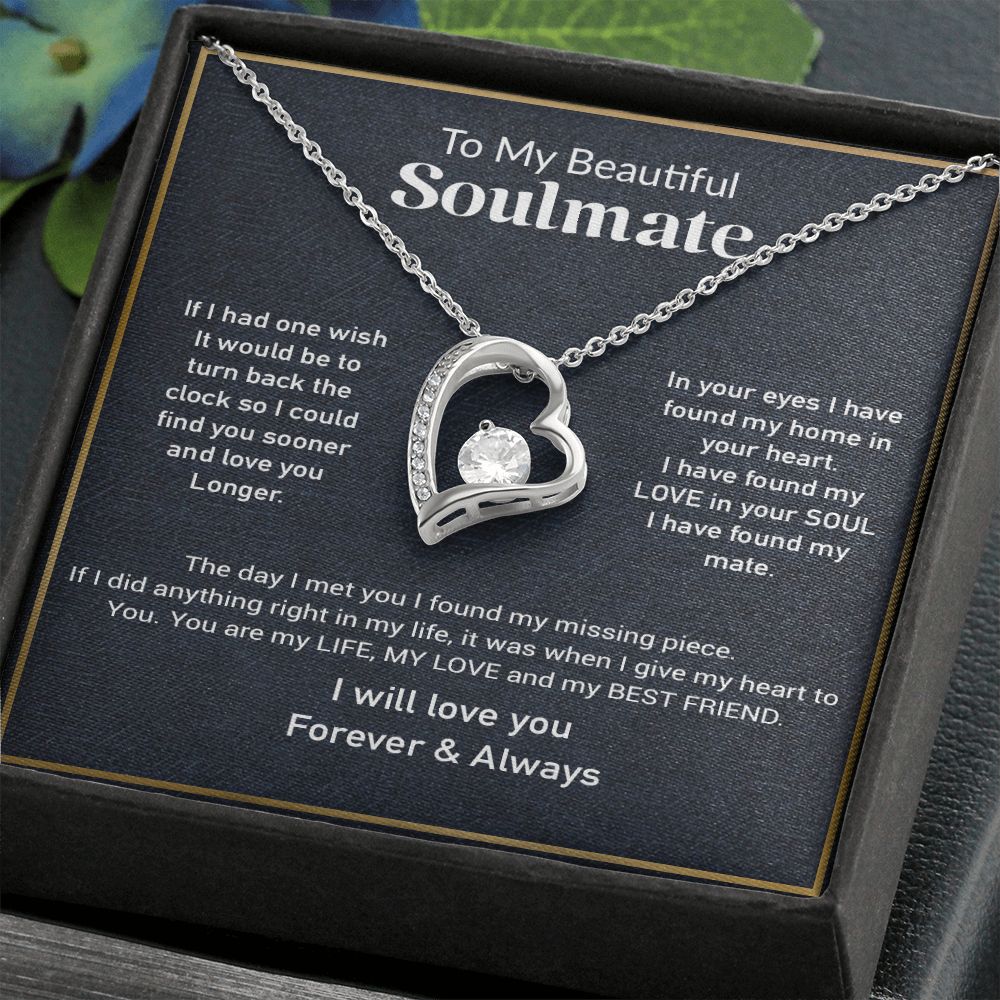 To My Soulmate Necklace, Gift For Her, Gift For Soulmate, Birthday Gift