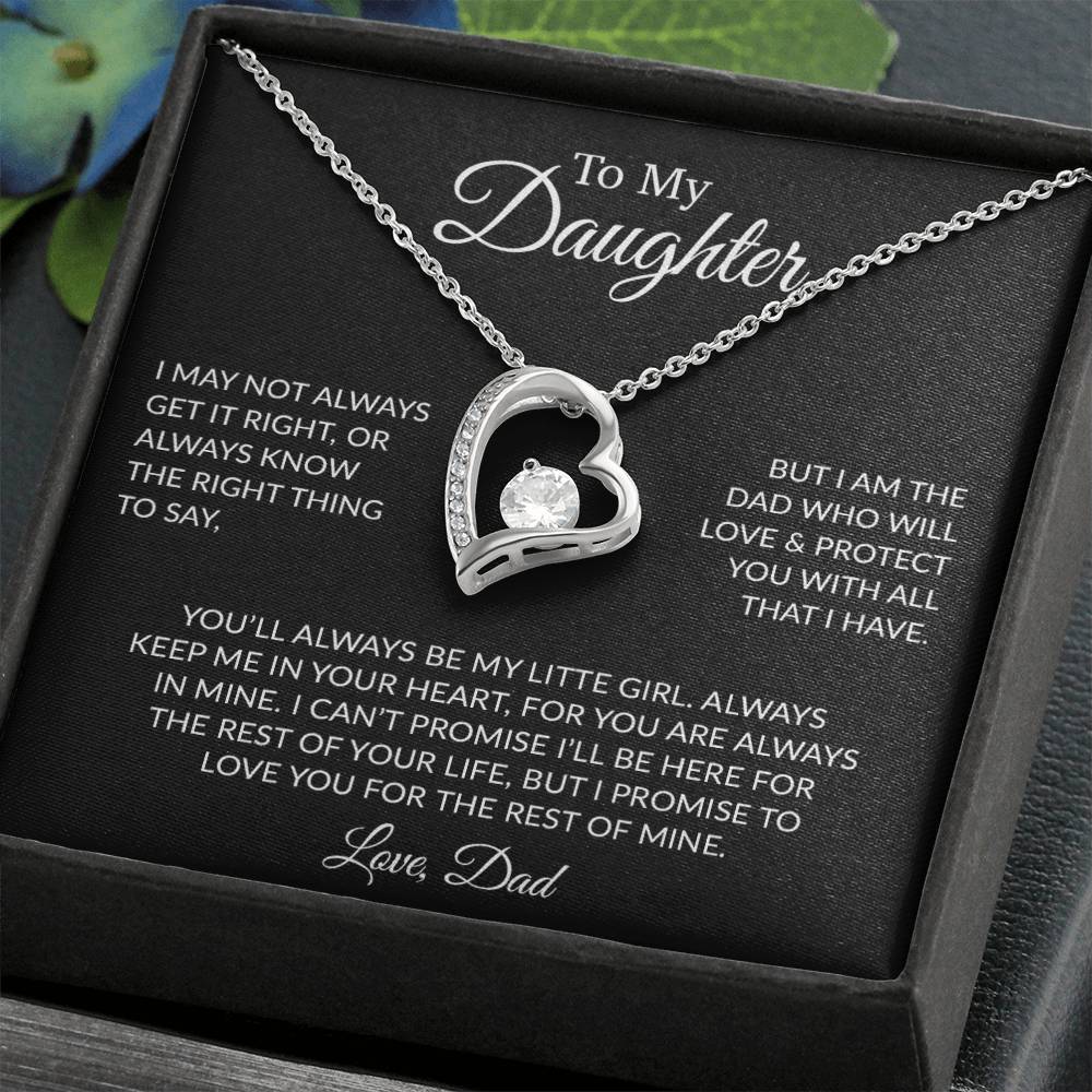 To My Daughter Necklace Gift for Daughter from Dad,Daughter Father Necklace 17_6_Black