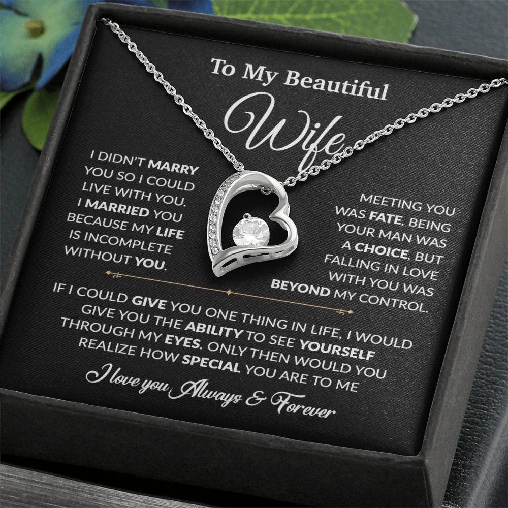 To My Wife Necklace, Gift For Wife, Anniversary Gift For Wife, Necklace For Wife 16_6_Black