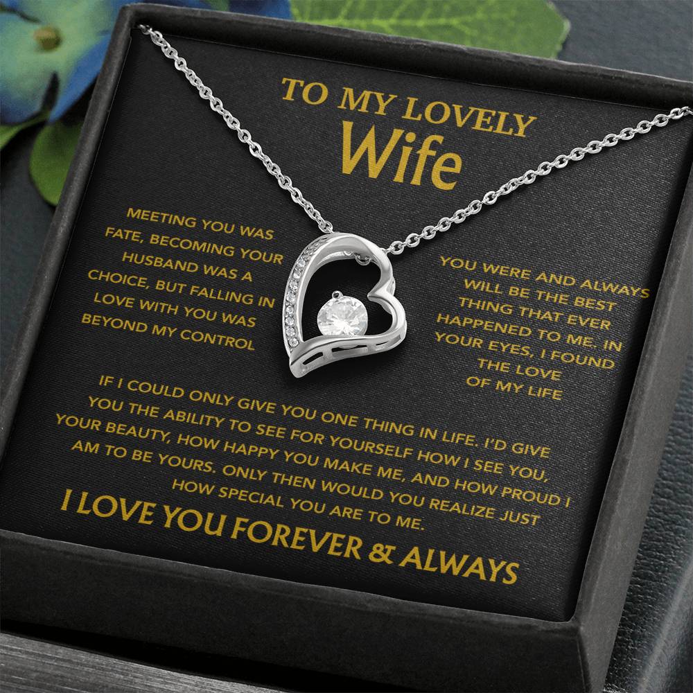 To My Wife Necklace, Christmas Gifts For Wife, Anniversary Cute Gift For Wife_Gold