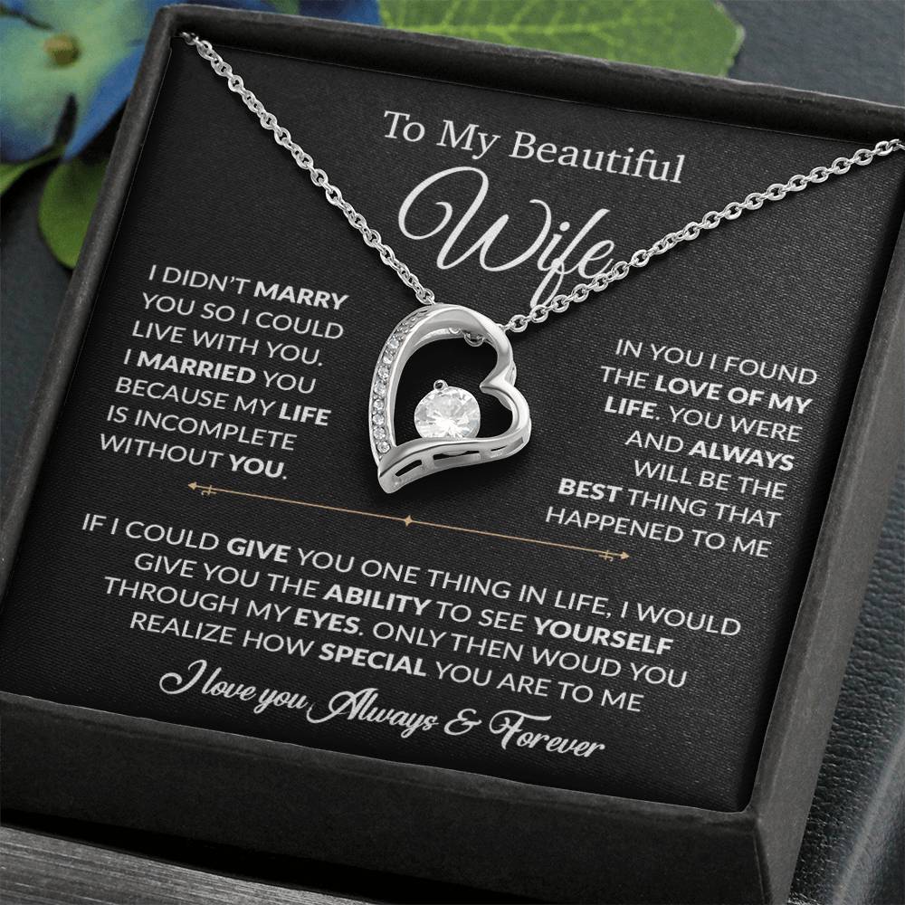 To My Wife Necklace, Gift For Wife, Anniversary Gift For Wife, Necklace For Wife 23_6_Black