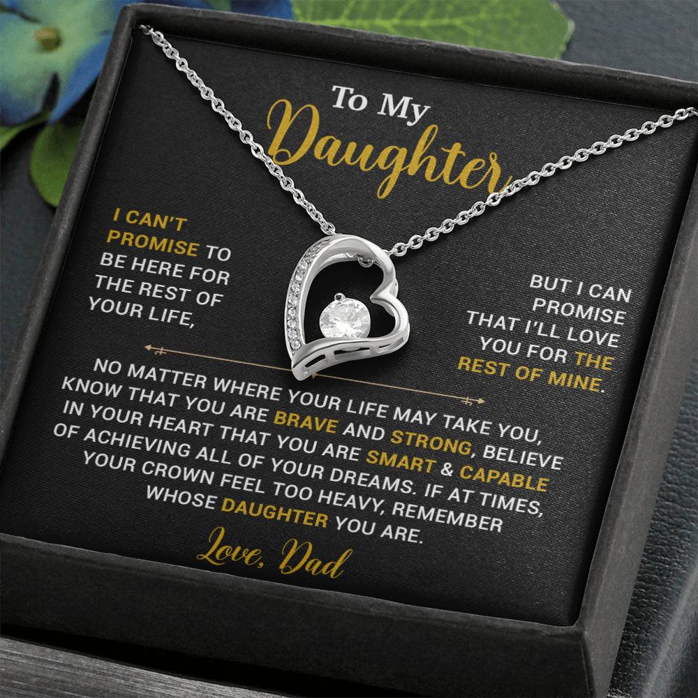 To My Daughter Necklace, Gift for Daughter from Dad, Father Daughter Necklace 17_4_Gold