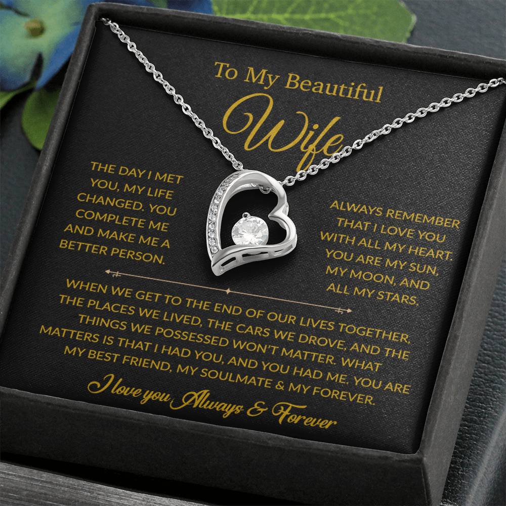 To My Wife Necklace, Gift For Wife, Anniversary Gift For Wife, Necklace For Wife 26_6_Gold