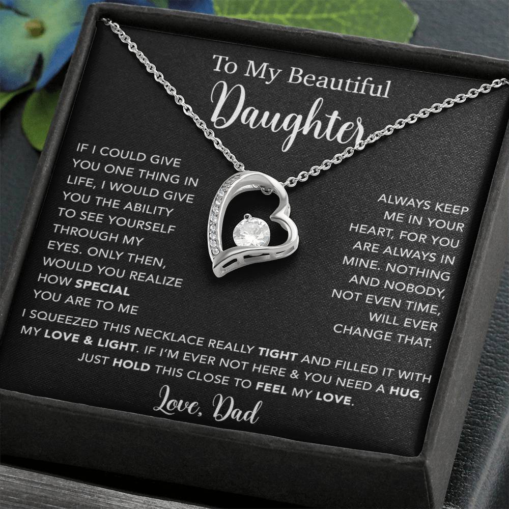 To My Daughter Necklace, Gift for Daughter from Dad, Father Daughter Necklace  4_5_Black