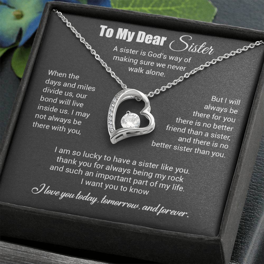 To My Sister Necklace, Brother to Sister, Birthday gift For Sister from Brother 3_4_Gray