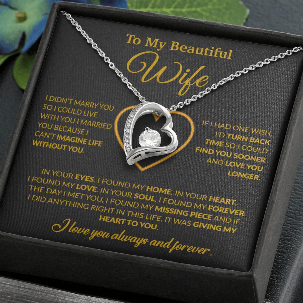 To My Wife Necklace, Wife Gift from Husband, Christmas Gift 8_12_Gold