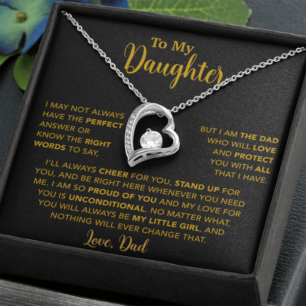 To My Daughter Necklace, Gift for Daughter from Dad, Father Daughter Necklace  15_6_Gold
