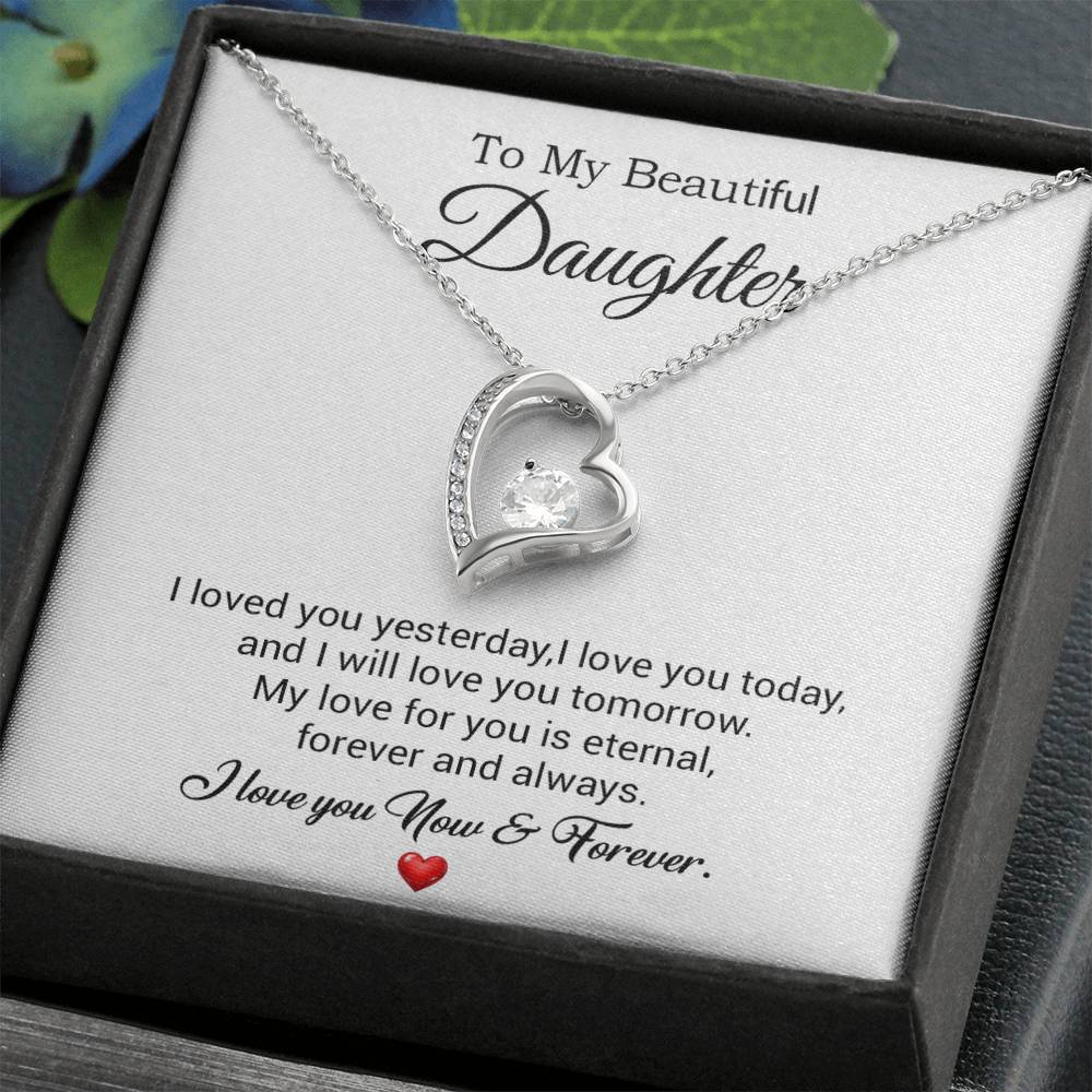 To My Daughter Necklace, Gift For Daughter From Dad, Daughter Father Necklace 30_7_White