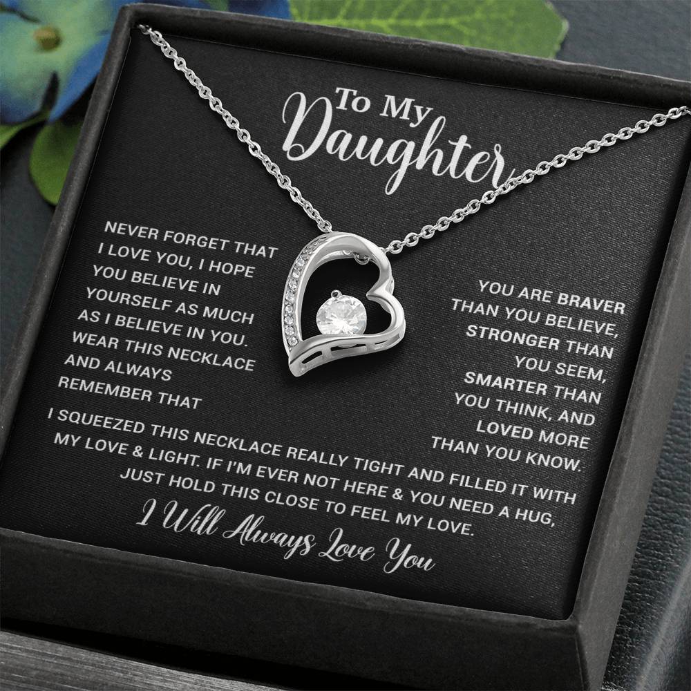 To My Daughter Necklace Gift for Daughter from Dad,Daughter Father Necklace 16_4_Black
