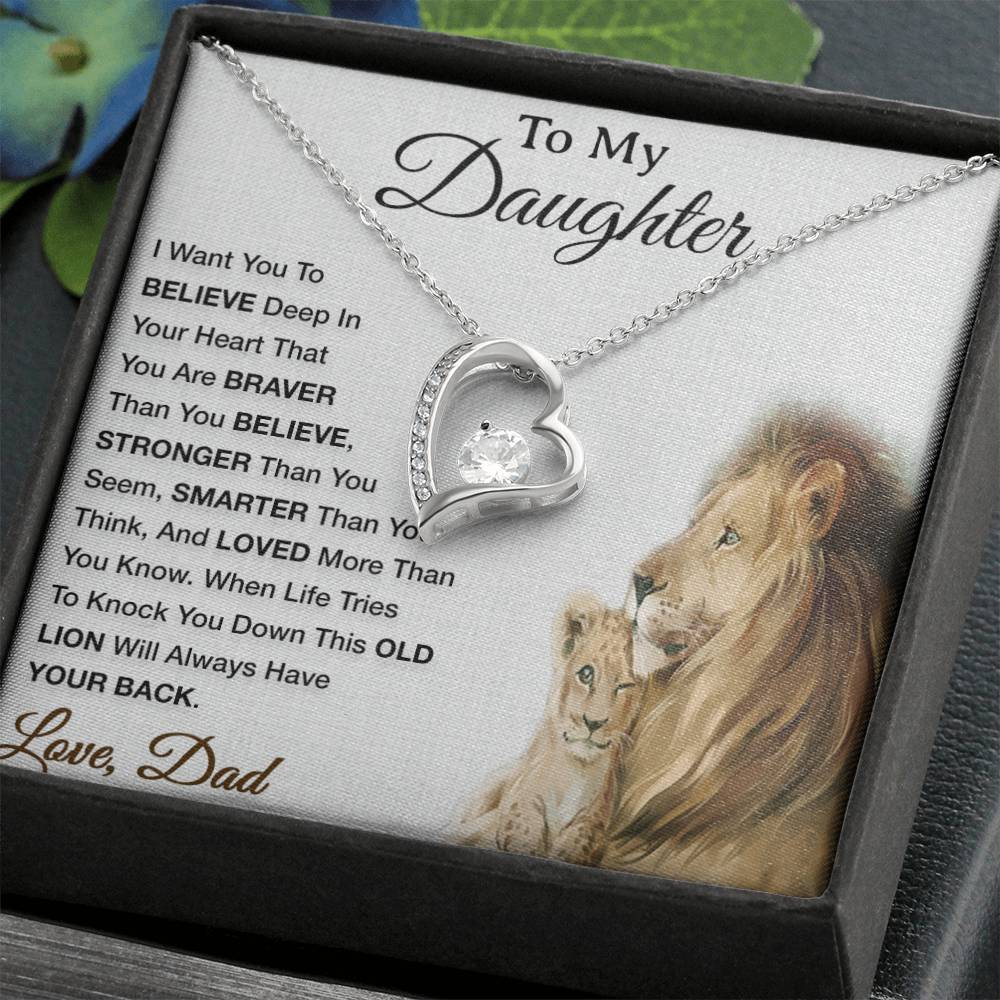 To My Daughter Necklace, Xmas Gift For Daughter From Dad, Daughter Father Lion 29_8
