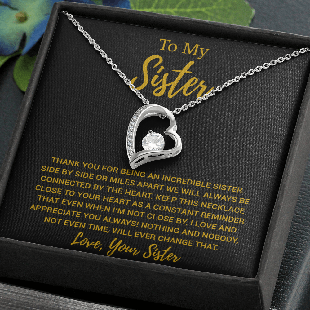 To My Sister Necklace, Brother to Sister, Birthday gift For Sister from Brother 13_8_Gold