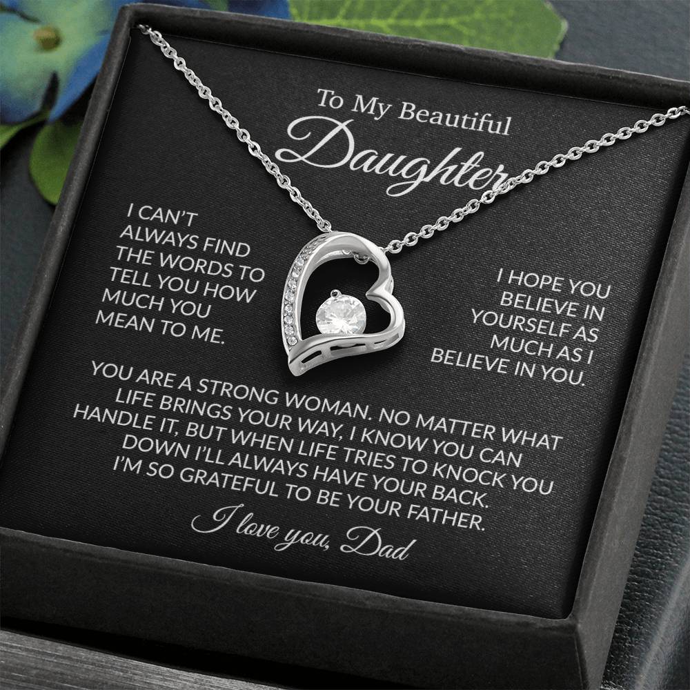 To My Daughter Necklace, Daughter Father Necklace, Daughter Gift From Dad 12_2 Black