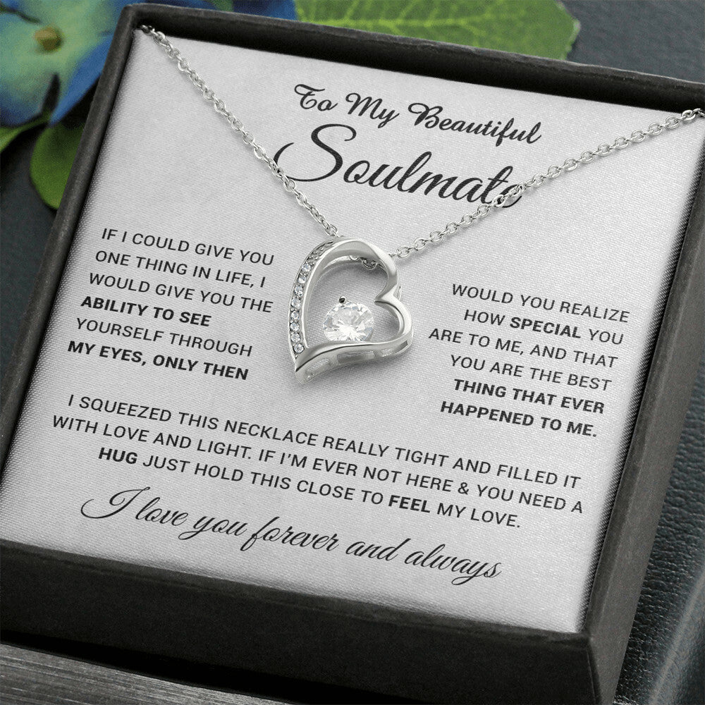 To My Soulmate Necklace, Gift For Soulmate, Anniversary Gift, Birthday Gift 25_4_White