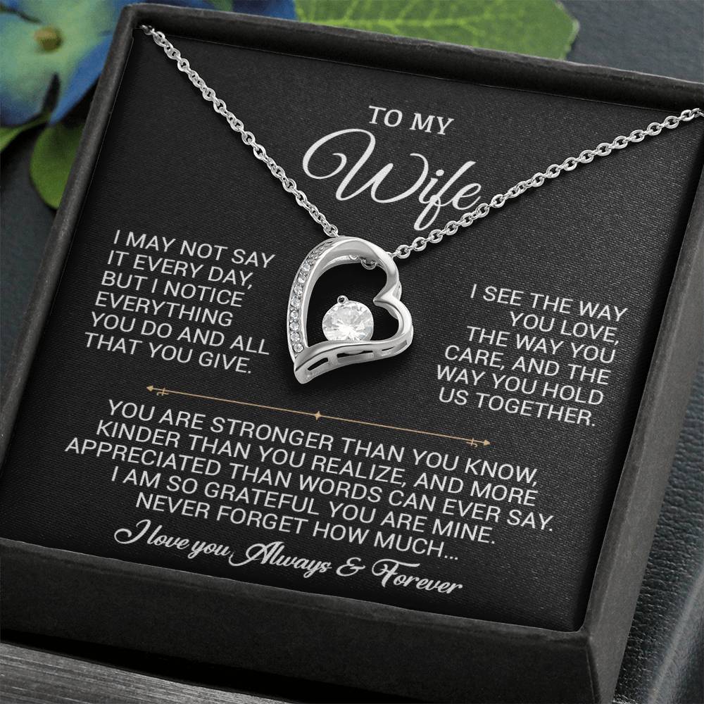 To My Wife Necklace, Gift For Wife, Anniversary Gift For Wife, Christmas Gift 27_9_Black
