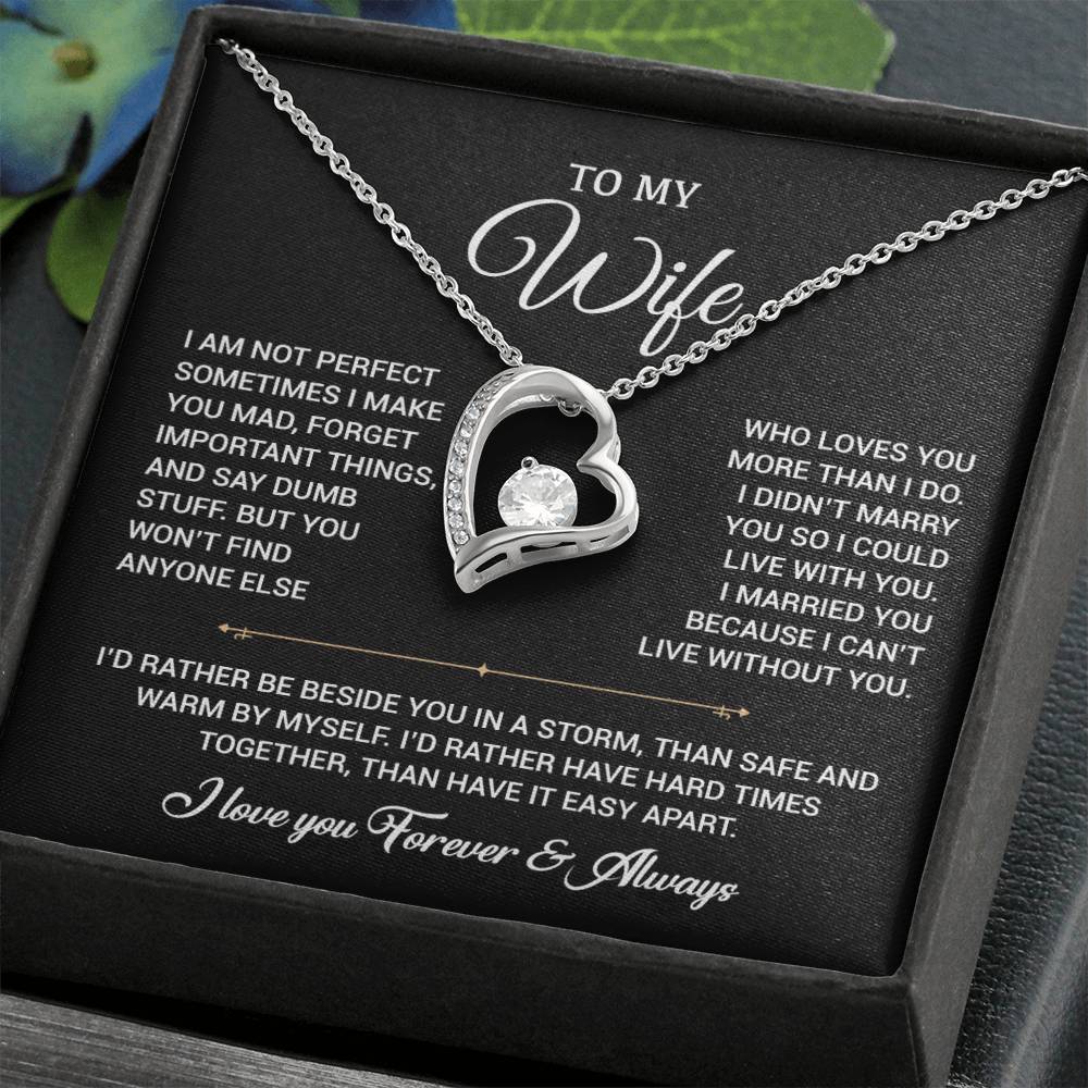 To My Wife Necklace, Gift For Wife, Anniversary Gift For Wife, Christmas Gift 18_9_Black