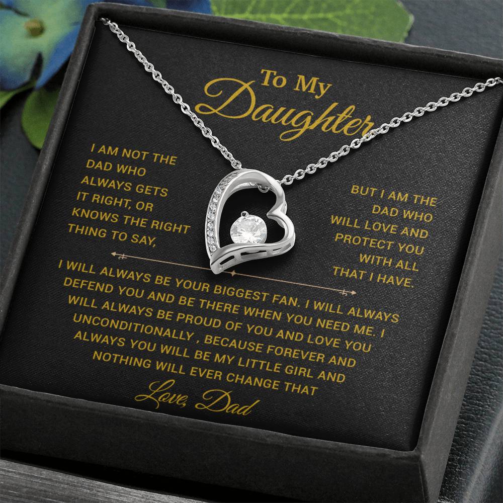 To My Daughter Necklace, Gift for Daughter from Dad, Father Daughter Necklace 23_11_Gold