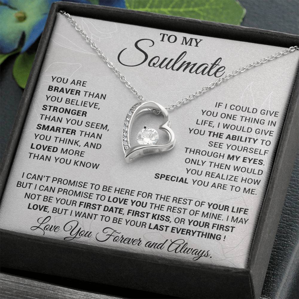 To My Soulmate Necklace, Necklace Gift, Soulmate Gift, Soulmate Jewelry