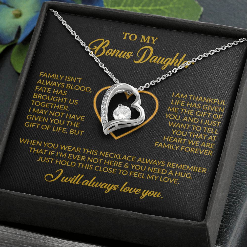 To My Bonus Daughter Necklace, Gift for Bonus Daughter, Step Daughter Birthday 24_12_Gold