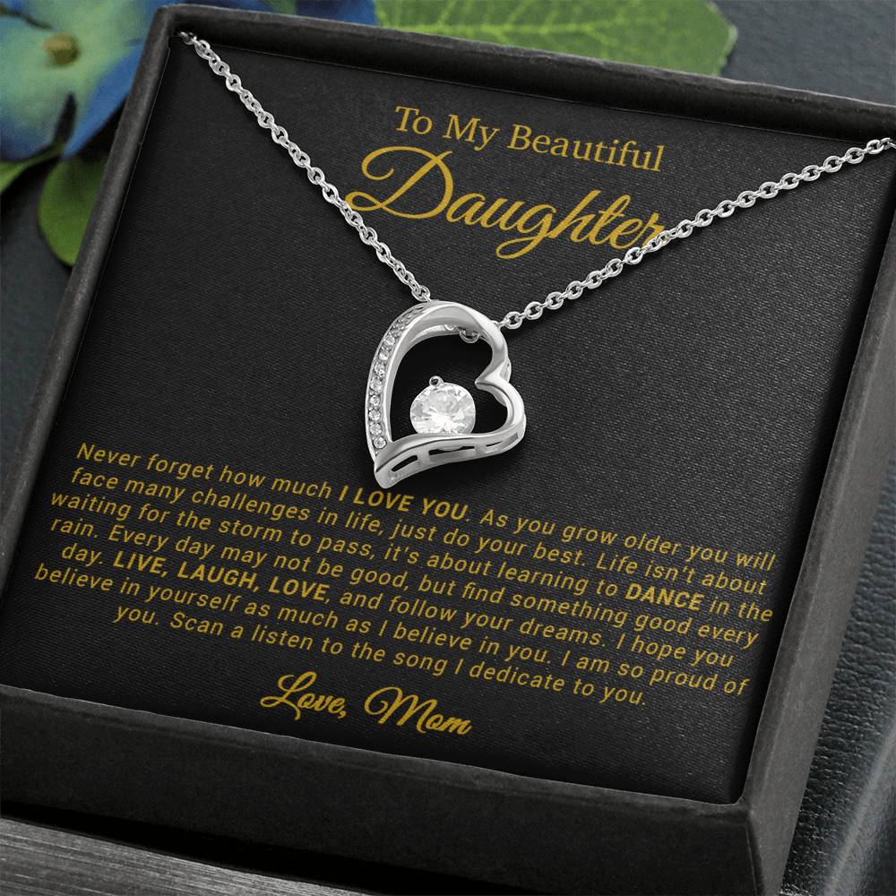 To My Daughter Necklace, Gift for Daughter from mom, Daughter mother Necklace 20_4_Gold