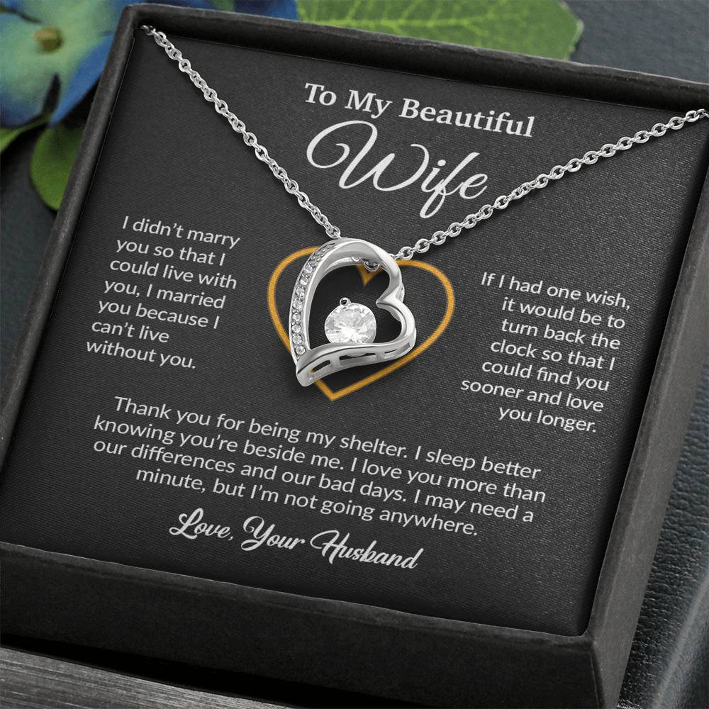 To My Wife Necklace, Gift For Wife, Anniversary Gift For Wife, Necklace For Wife 13_6_Black