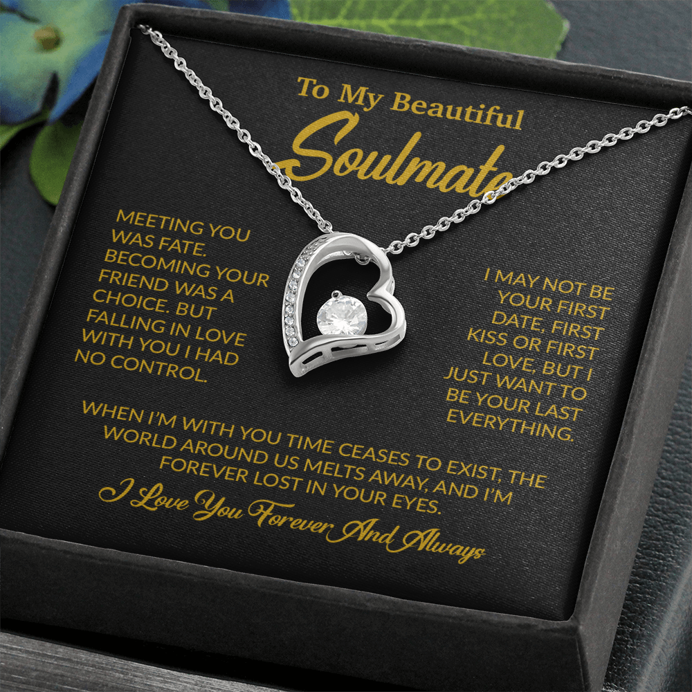 To My Soulmate Necklace, Soulmate Gift, Gift For Girlfriend, Christmas Gift 16_10_Gold