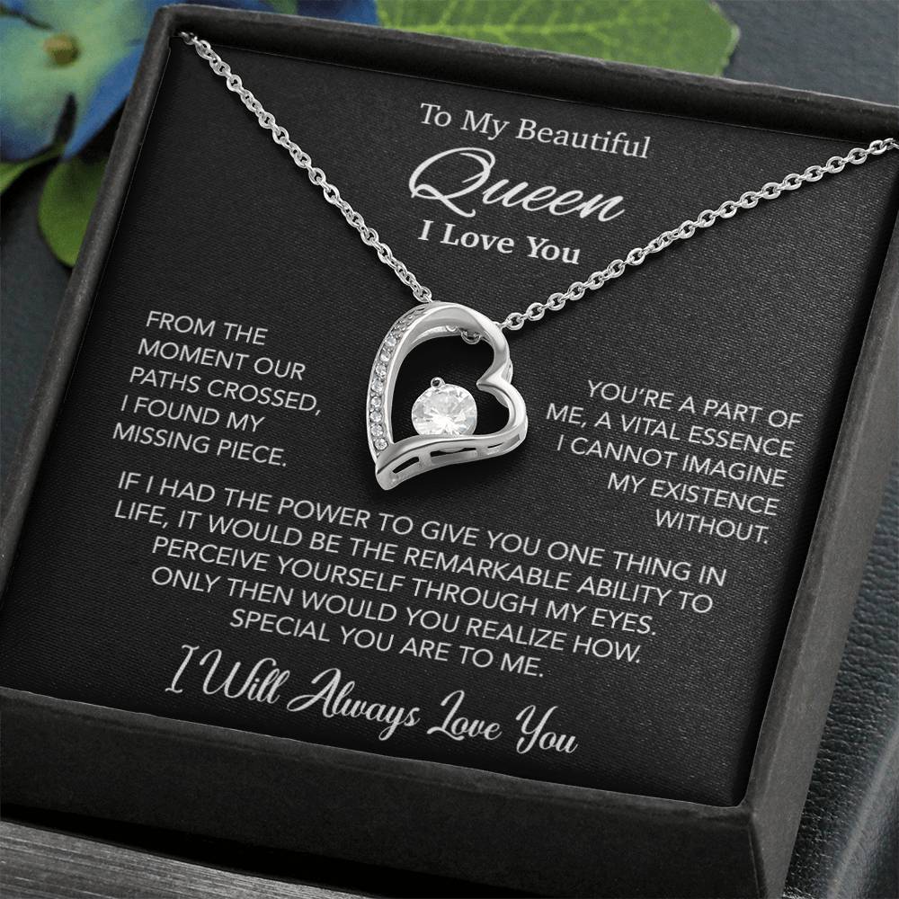 To My Queen Necklace, Anniversary Gift For Wife, Girlfriend Necklace, Birthday Gift For Wife