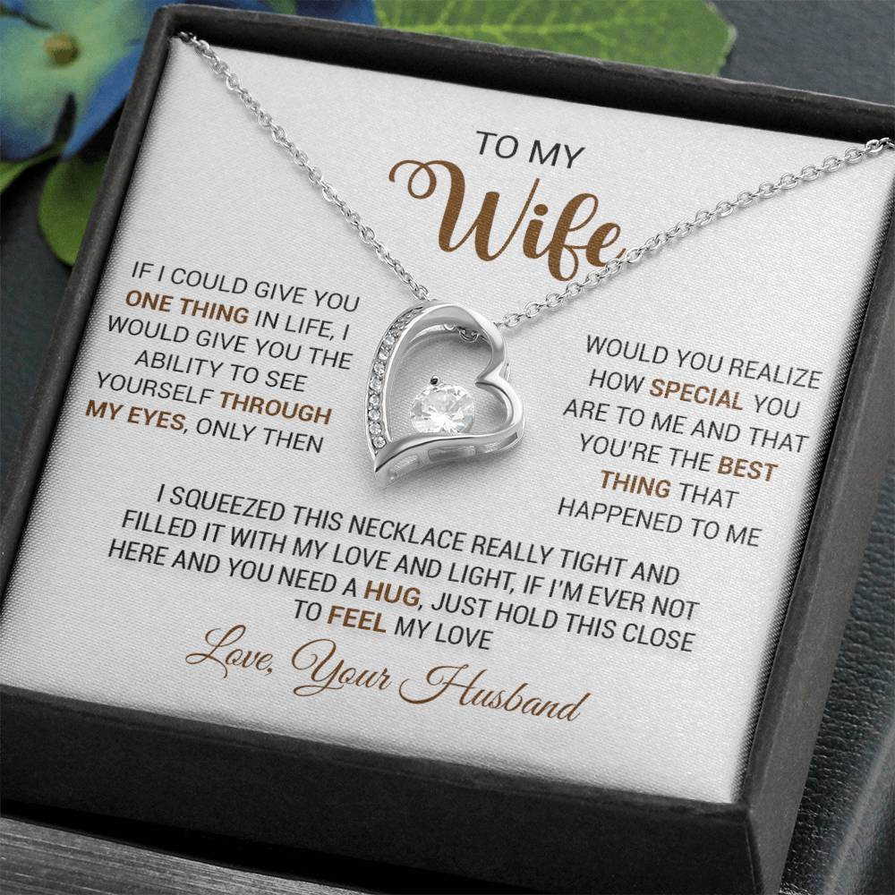 To My Wife Necklace, Gift For Wife, Anniversary Gift For Wife, Christmas Gift 25_9_White