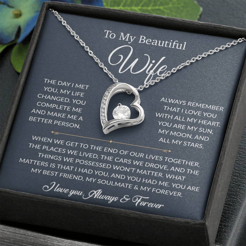 To My Wife Necklace, Gift For Wife, Anniversary Gift For Wife, Necklace For Wife 26_6_Blue