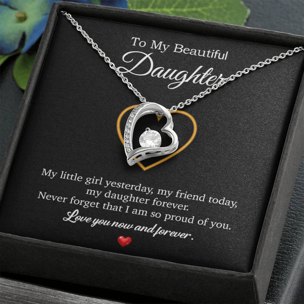 To My Daughter Necklace, Gift For Daughter From Dad, Daughter Father Necklace 10_7_Black