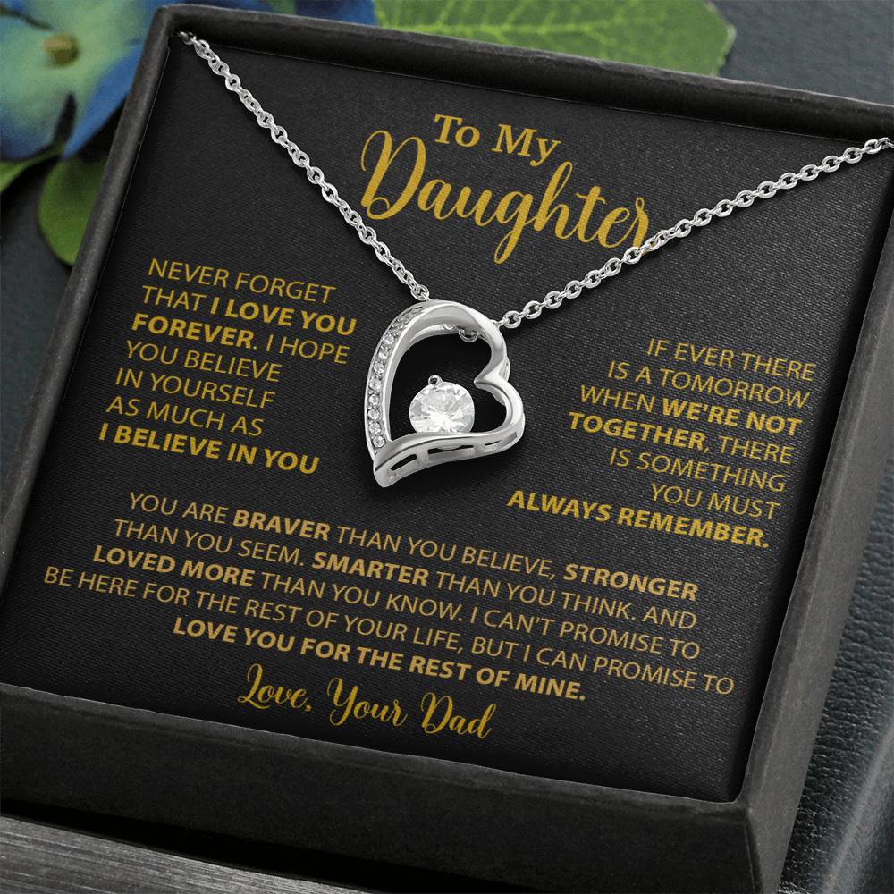 To My Daughter Necklace Gift for Daughter from Dad,Daughter Father Necklace 14_4_Gold